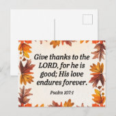 Geef Dank Briefkaart (Voorkant / Achterkant)