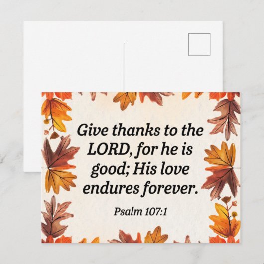 Geef Dank Briefkaart (Voorkant / Achterkant)