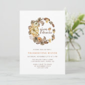 Geef Dank Elegante Aquarel Thanksgiving Dinner Kaart (Staand voorkant)