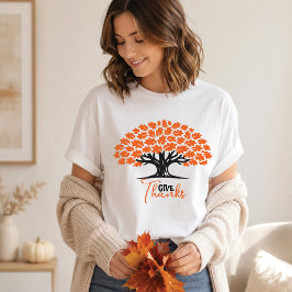 Geef Dank Herfst Eik Thanksgiving T-shirt