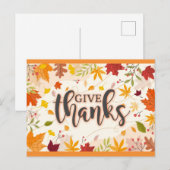 Geef Dank Herfst Herfstbladeren Thanksgiving Briefkaart (Voorkant / Achterkant)