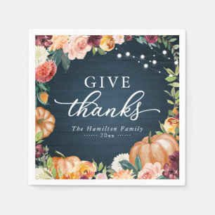 Geef Dank Herfst Landelijke Bloemstuk Thanksgiving Servet