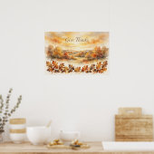 Geef Dank Herfst Landschap Kunstprint Poster (Keuken)