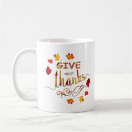 Geef Dank Herfst Rustieke Thanksgiving Monogram Koffiemok
