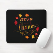 Geef Dank Herfst Rustieke Thanksgiving Monogram Muismat (Met muis)
