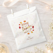 Geef Dank herfstbladeren Thanksgiving Monogram Bedankzakje (Geknipt)