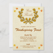 Geef Dank | Herfstkrans Thanksgiving-feest Kaart (Voorkant)