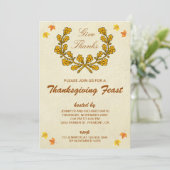 Geef Dank | Herfstkrans Thanksgiving-feest Kaart (Staand voorkant)