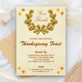 Geef Dank | Herfstkrans Thanksgiving-feest Kaart