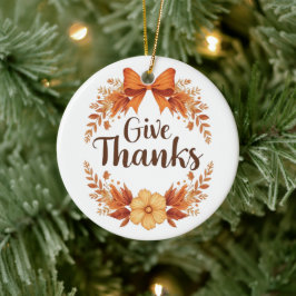 Geef Dank Keramisch Ornament