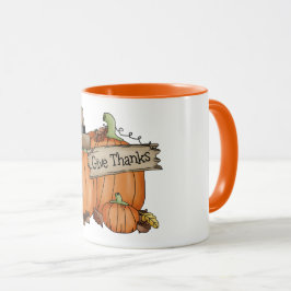 Geef Dank Pompoen Herfst Mok