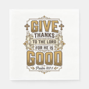 Geef Dank Psalm 107 Vintage Christelijk T-shirt Servet