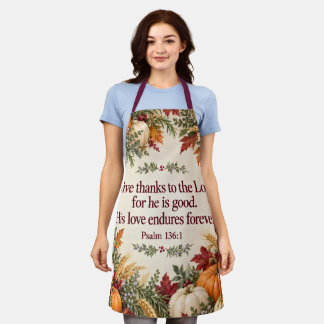 Geef Dank * Psalm 136:1 Thanksgiving Schort