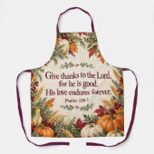 Geef Dank * Psalm 136:1 Thanksgiving Schort (Voorkant)