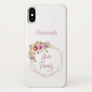 Geef Dank Roze Paarse Bloemenschildering in Waterv Case-Mate iPhone Case