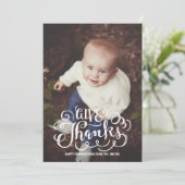 Geef Dank Rustieke Lettering | Thanksgiving Foto Feestdagenkaart (Staand voorkant)