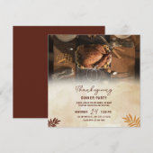 Geef Dank, Thanksgiving dinerfeest afdrukbaar Kaart (Voorkant / Achterkant)