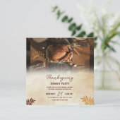 Geef Dank, Thanksgiving dinerfeest afdrukbaar Kaart (Staand voorkant)