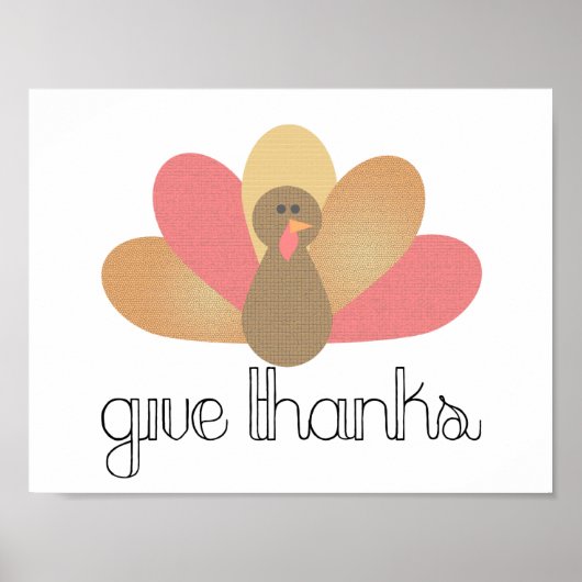 geef dank thanksgiving kalkoen ontwerp poster (Voorkant)