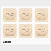 Geef Dank Zout Karamel Kaarslabel Vierkante Sticker (Vel)