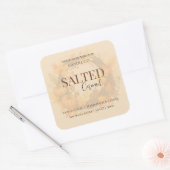Geef Dank Zout Karamel Kaarslabel Vierkante Sticker (Envelop)