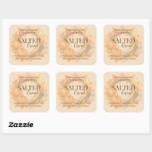 Geef Dank Zout Karamel Kaarslabel Vierkante Sticker (Vel)