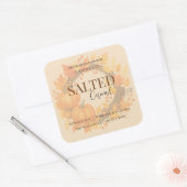Geef Dank Zout Karamel Kaarslabel Vierkante Sticker (Envelop)