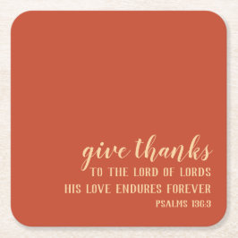 Geef de Bedankt de Schrift een eenvoudige Oranje T Kartonnen Onderzetters