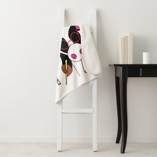 Geef de Blanket van het "Happy Moo Year"-medium ee Sherpa Deken (In situ)