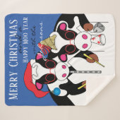 Geef de Blanket van het "Happy Moo Year"-medium ee Sherpa Deken (Voorkant (horizontaal))