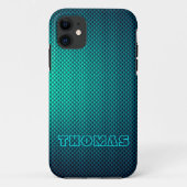 Geef de blauwe Aqua-koolstofvezel aan Case-Mate iPhone Case (Achterkant)