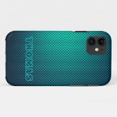 Geef de blauwe Aqua-koolstofvezel aan Case-Mate iPhone Case (Achterkant (horizontaal))