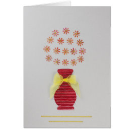 Geef de Bloemen in een rode vaas aan