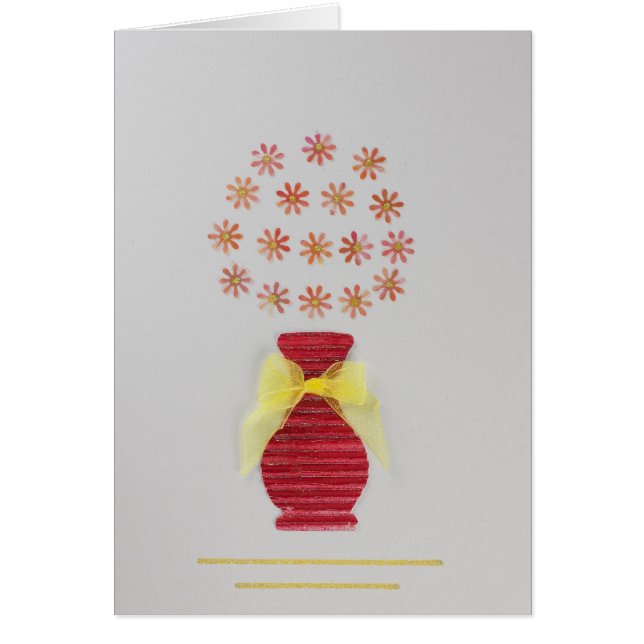 Geef de Bloemen in een rode vaas aan (Voorkant)