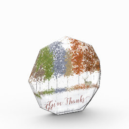 Geef de Bomen van de Thanksgiving van Bedankt en L Fotoblokken