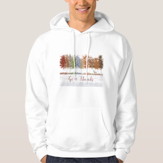 Geef de Bomen van de Thanksgiving van Bedankt en L Hoodie (Voorkant)
