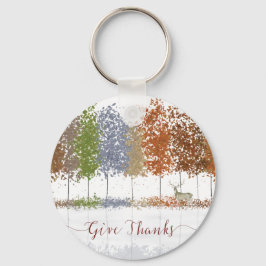 Geef de Bomen van de Thanksgiving van Bedankt en L Sleutelhanger