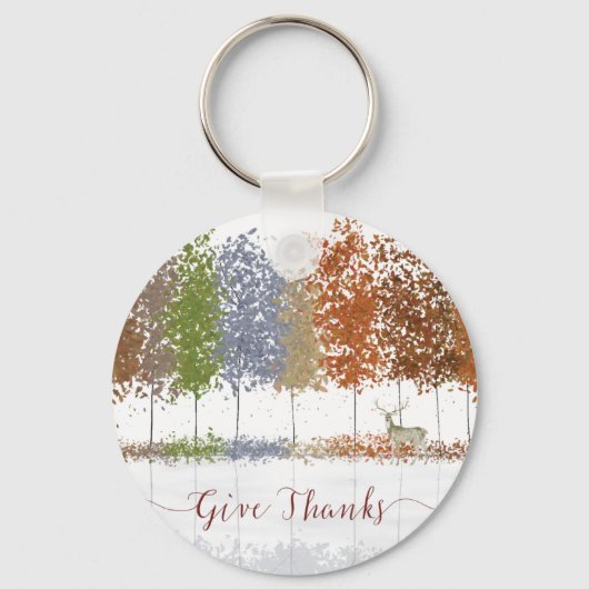 Geef de Bomen van de Thanksgiving van Bedankt en L Sleutelhanger (Voorkant)