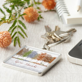 Geef de Bomen van de Thanksgiving van Bedankt en L Sleutelhanger