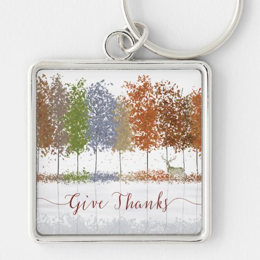 Geef de Bomen van de Thanksgiving van Bedankt en L Sleutelhanger (Voorkant)