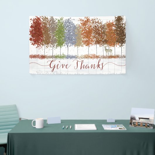 Geef de Bomen van de Thanksgiving van Bedankt en L Spandoek (Beurs)