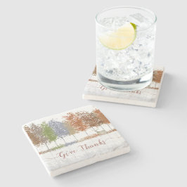 Geef de Bomen van de Thanksgiving van Bedankt en L Stenen Onderzetter