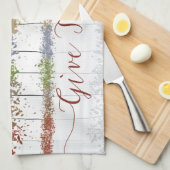 Geef de Bomen van de Thanksgiving van Bedankt en L Theedoek (Quarter Fold)