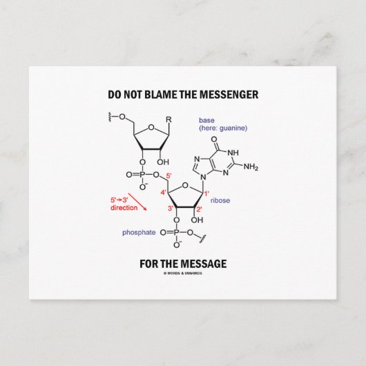 Geef de Boodschapper niet de schuld voor het beric Briefkaart (Voorkant)