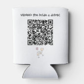 Geef de Bruid een Drink met Aangepaste QR Code Blikjeskoeler (Achterkant)