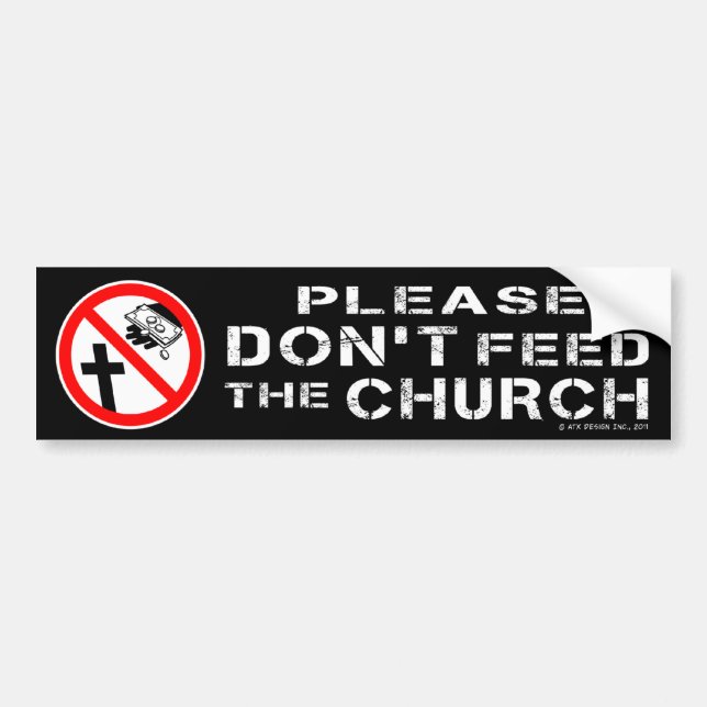 Geef de Bumpersticker van de kerk niet door. (Voorkant)