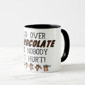 Geef de chocolade en niemand raakt gewond mok (Voorkant rechts)