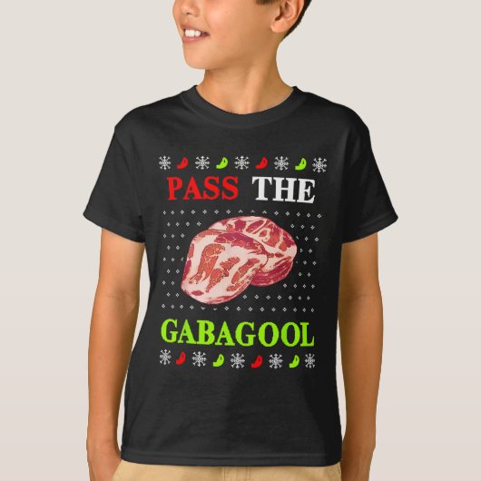 Geef de Gabagool Tacky Ugly Christmas voor mannen T-shirt (Voorkant)
