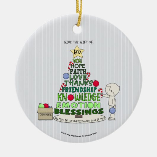 Geef de gave van: Woord Boom  Keramisch Ornament (Voorkant)
