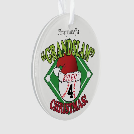 Geef de Grote Slam ⚾ de Kerstmis aan Ornament (voorkant)